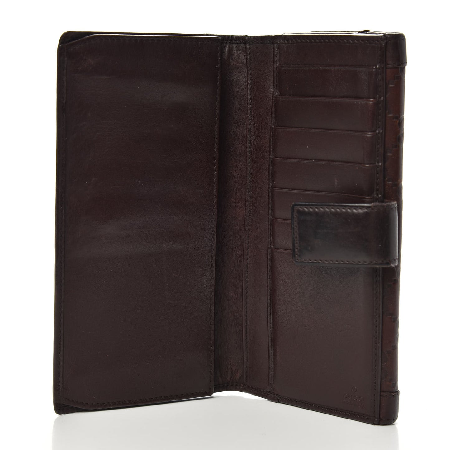 Guccissima Punch Continental Flap Wallet Brown