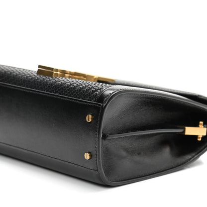 Saint Laurent Calfksin Woven Mini Classic Monogram Cassandra Top Handle Black 9 of 9