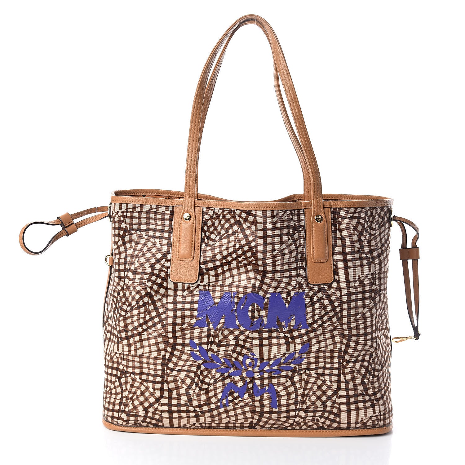 MCM Visetos Medium Liz Reversible Shopper Tote Cognac 4 of 18