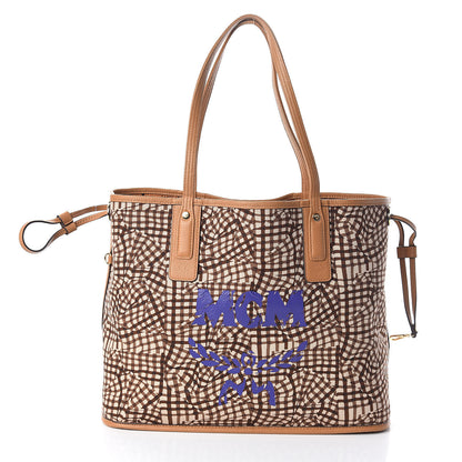 MCM Visetos Medium Liz Reversible Shopper Tote Cognac 4 of 18