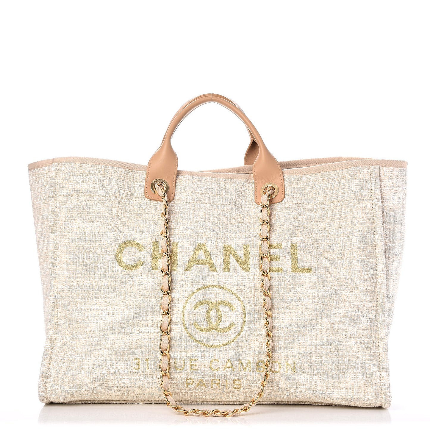 Canvas Large Deauville Tote Light Beige