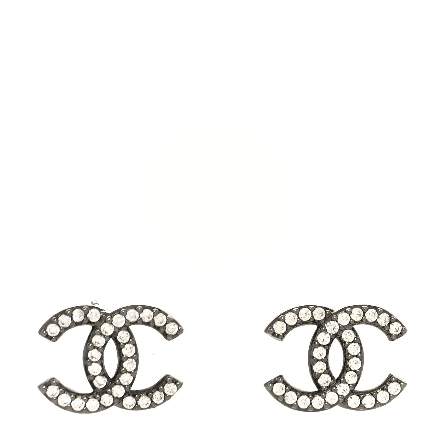 Chanel Crystal CC Earrings Ruthenium 1 of 4