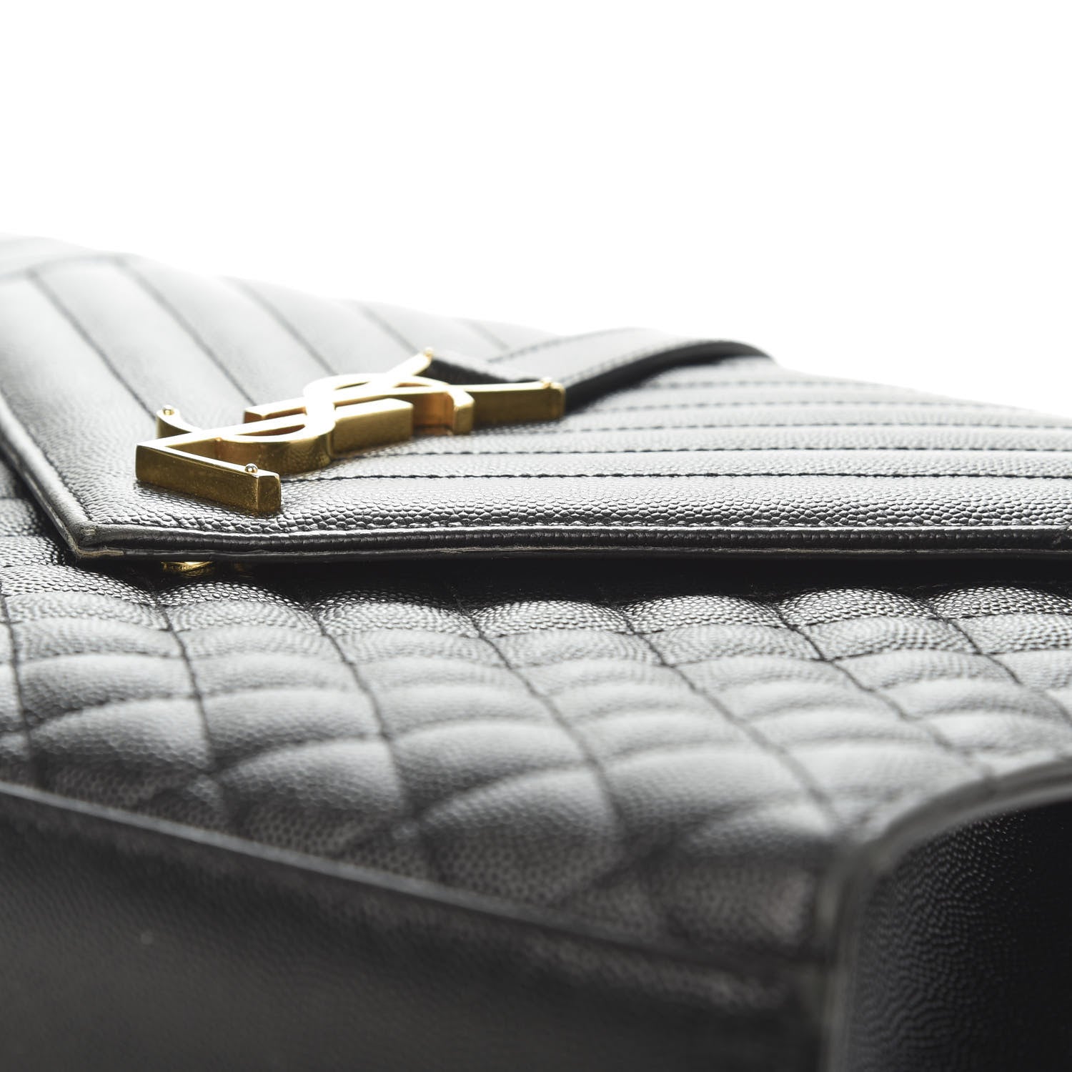 Saint Laurent Grain De Poudre Large Tri-Quilt Monogram Satchel Black 18 of 20
