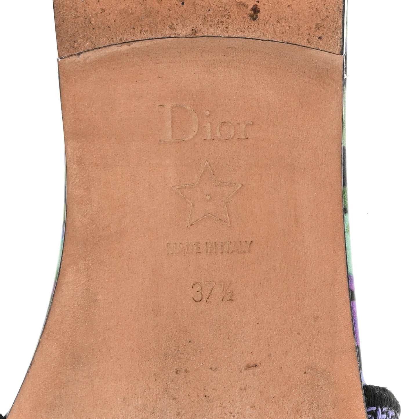 Canvas Toile de Jouy Voyage Embroidered Dway Flat Slide Sandals 37.5 Purple Multicolor