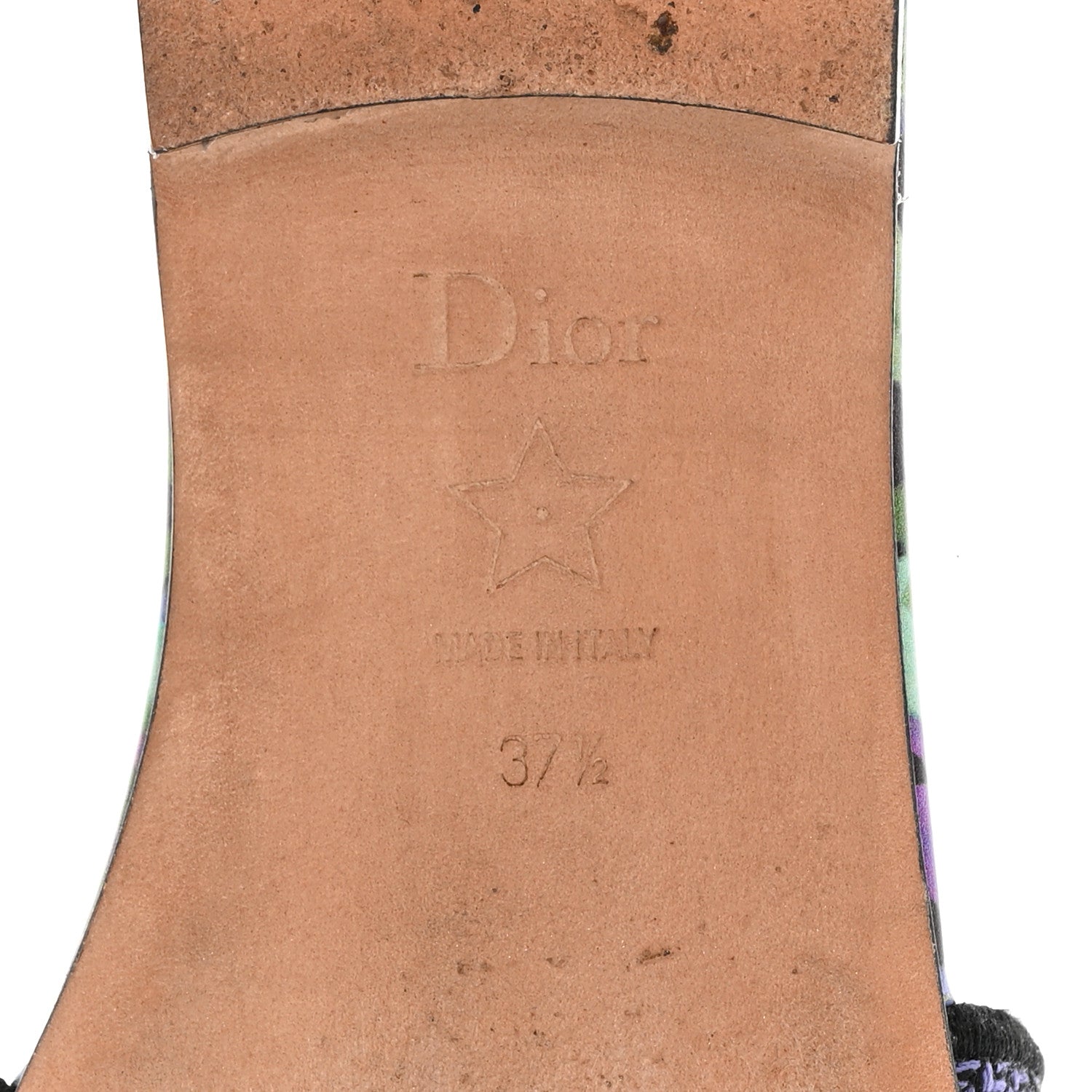 Christian Dior Canvas Toile de Jouy Voyage Embroidered Dway Flat Slide Sandals 37.5 Purple Multicolor 6 of 11