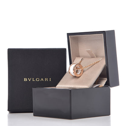 Bulgari 18K Rose Gold White Ceramic B.Zero1 Pendant Necklace 7 of 7