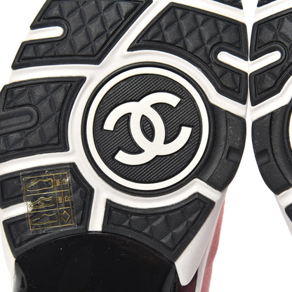 Chanel Fabric Suede Calfskin CC Sneakers 39 White Multicolor 6 of 8