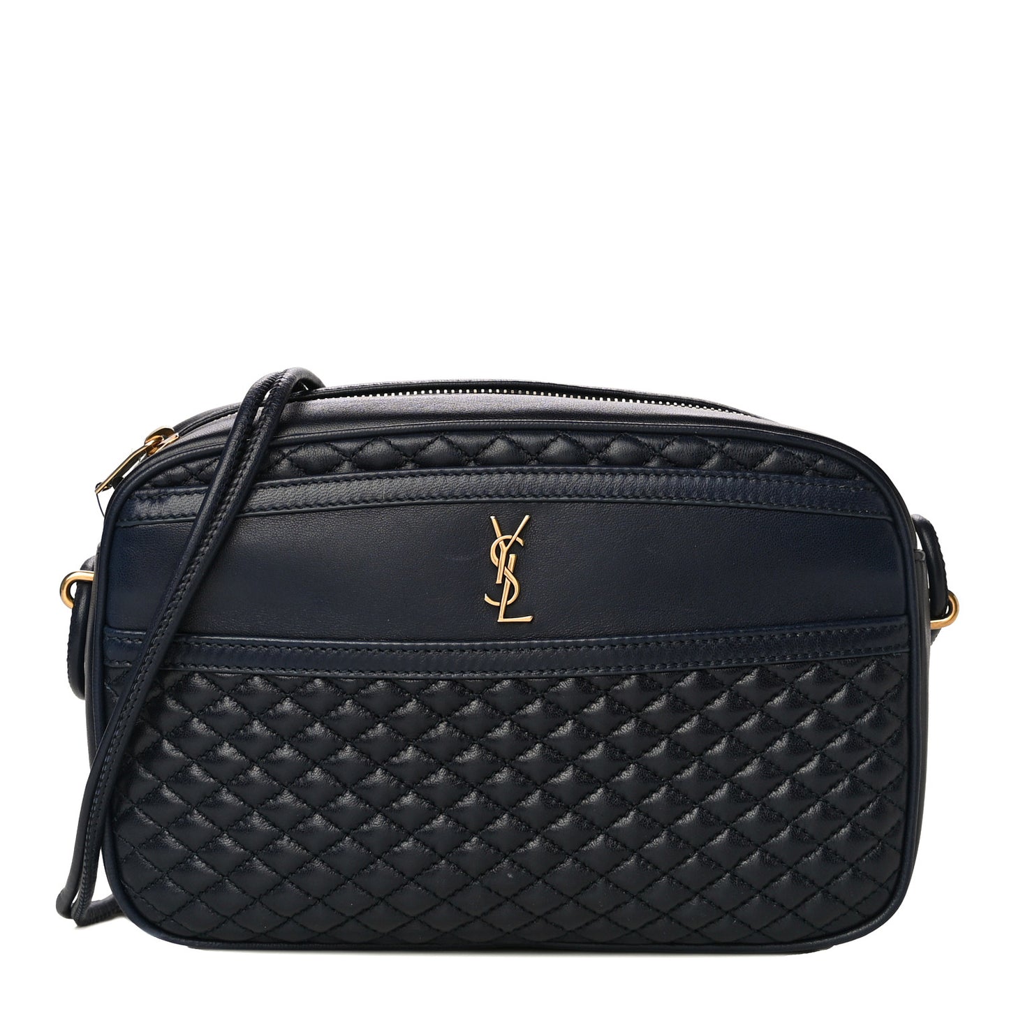 Lambskin Quilted Victoire Camera Bag Deep Marine