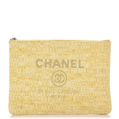 Chanel Canvas Small Deauville Pouch Light Yellow 1 of 7