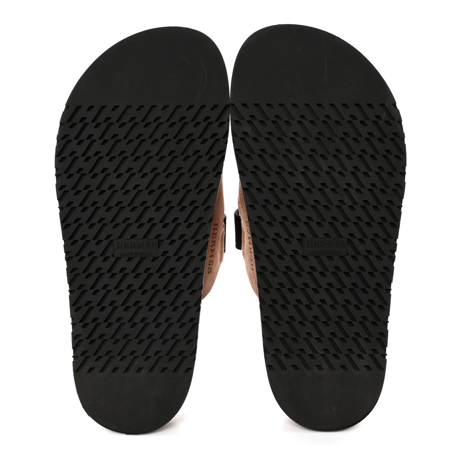 Hermes Suede Goatskin Womens Chypre Sandals 37.5 Rose Perle Black 5 of 11