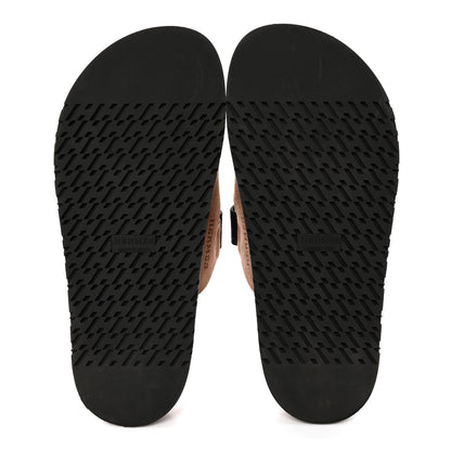 Hermes Suede Goatskin Womens Chypre Sandals 37.5 Rose Perle Black 5 of 11