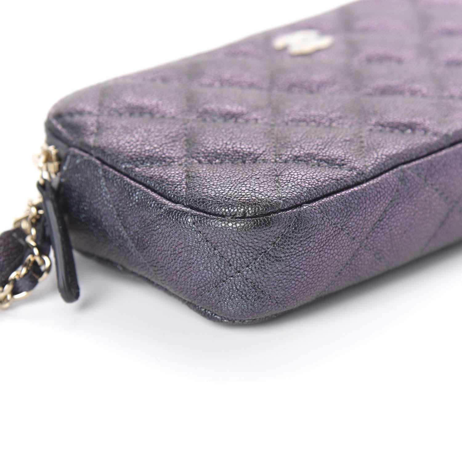 Chanel Iridescent Caviar Quilted Clutch With Chain Black 6 of 11