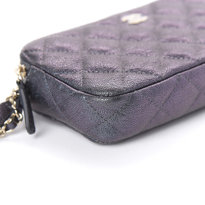 Chanel Iridescent Caviar Quilted Clutch With Chain Black 6 of 11