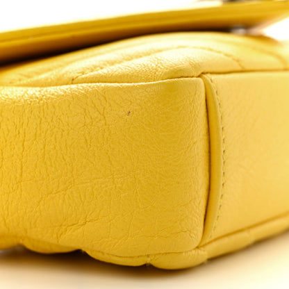 Saint Laurent Calfskin Matelasse Chevron Monogram Classic Baby Chain Bag Jaune 9 of 10