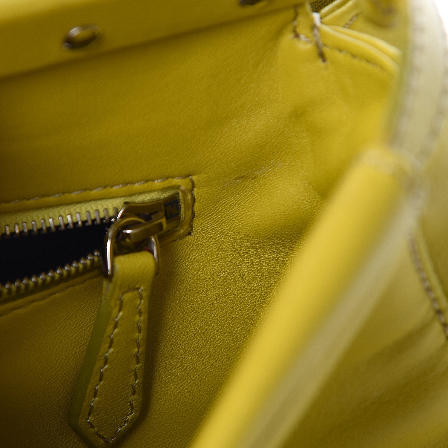 Fendi Nappa Mini Peekaboo Iconic Satchel Lime 14 of 22