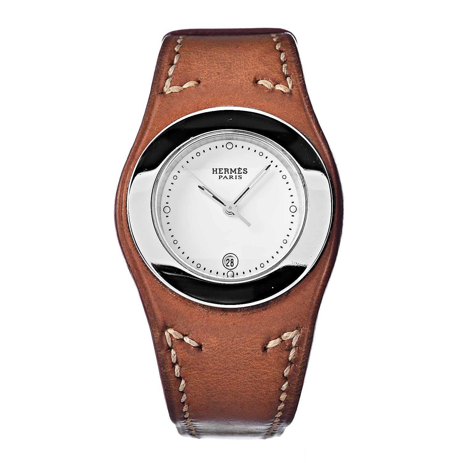 Hermes Stainless Steel Barenia 30mm Harnais Quartz Watch Fauve 1 of 6