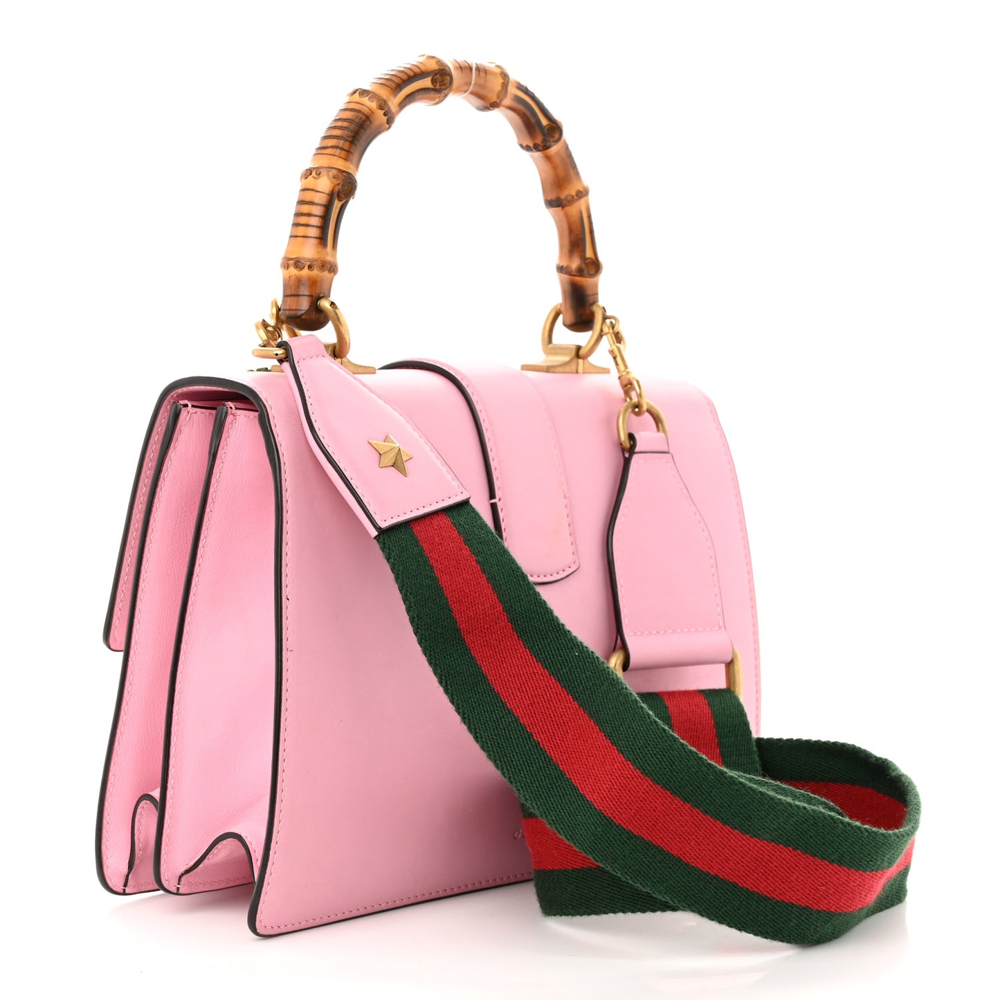 Calfskin Bamboo Web Embroidered Medium Dionysus Top Handle Bag Pink