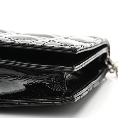 Christian Dior Patent Cannage Lady Dior Convertible Clutch Black 9 of 10