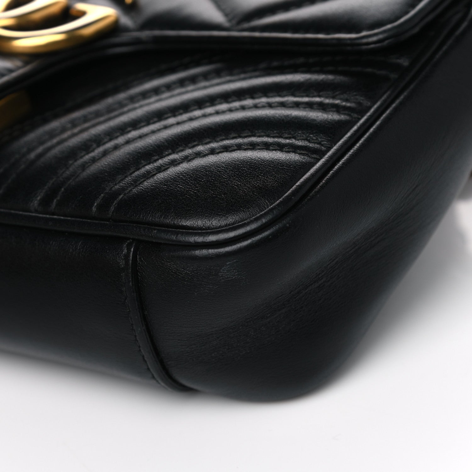 Gucci Calfskin Matelasse Mini GG Marmont Shoulder Bag Black 11 of 17