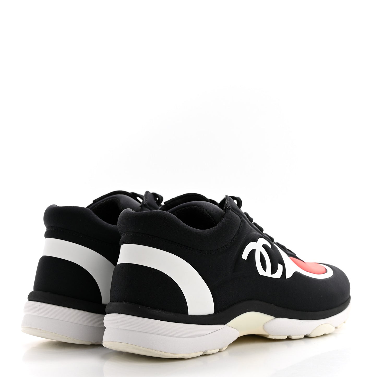 Lycra Fabric Womens CC Sneakers 37.5 Black White Pink