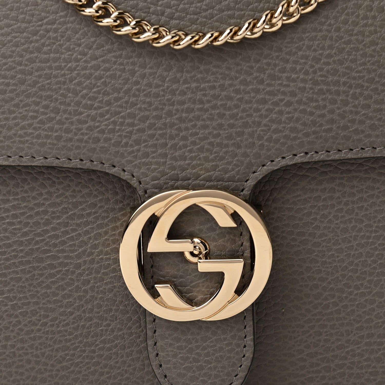 Gucci Dollar Calfskin Interlocking G Shoulder Bag Loess 8 of 10