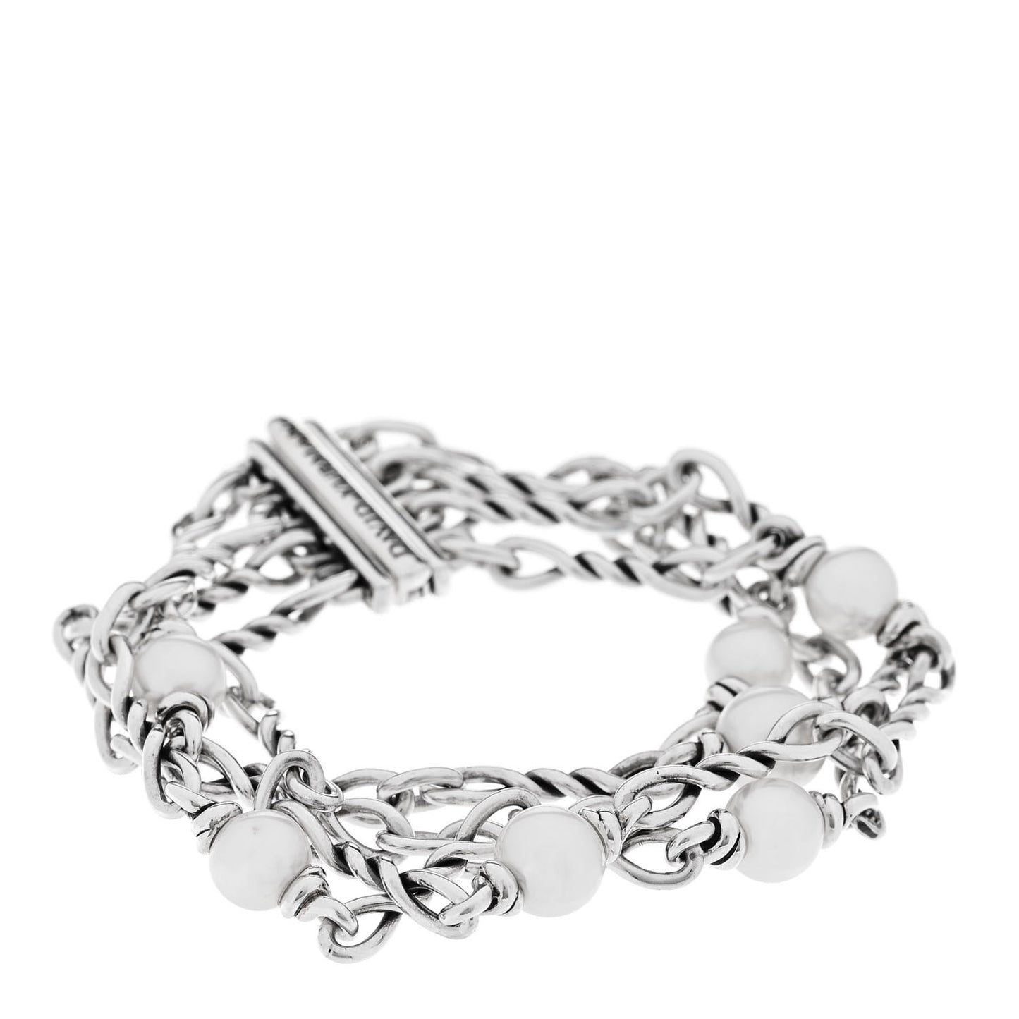 Sterling Silver Pearl Continuance Four-Row Chain Bracelet