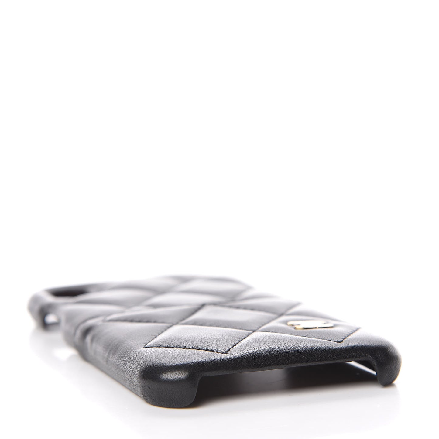 Lambskin Quilted iPhone X Case Black