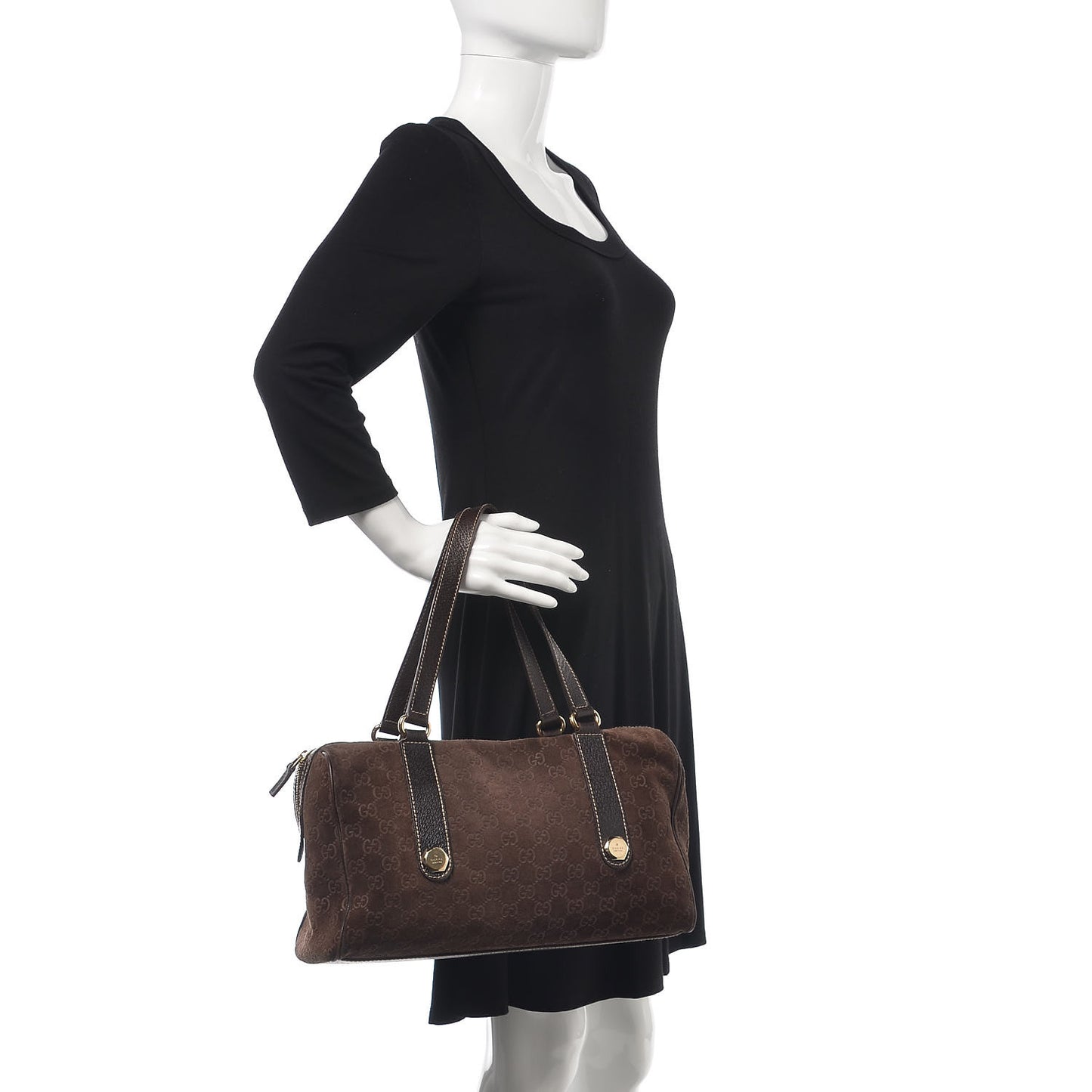 Guccissima Suede Charmy Boston Brown
