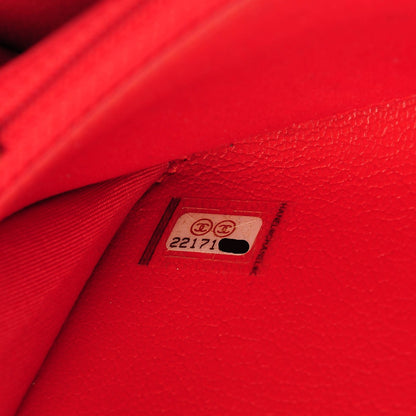 Chanel Shiny Goatskin Diagonal Quilted Small Zip Around Wallet Red 8 of 8