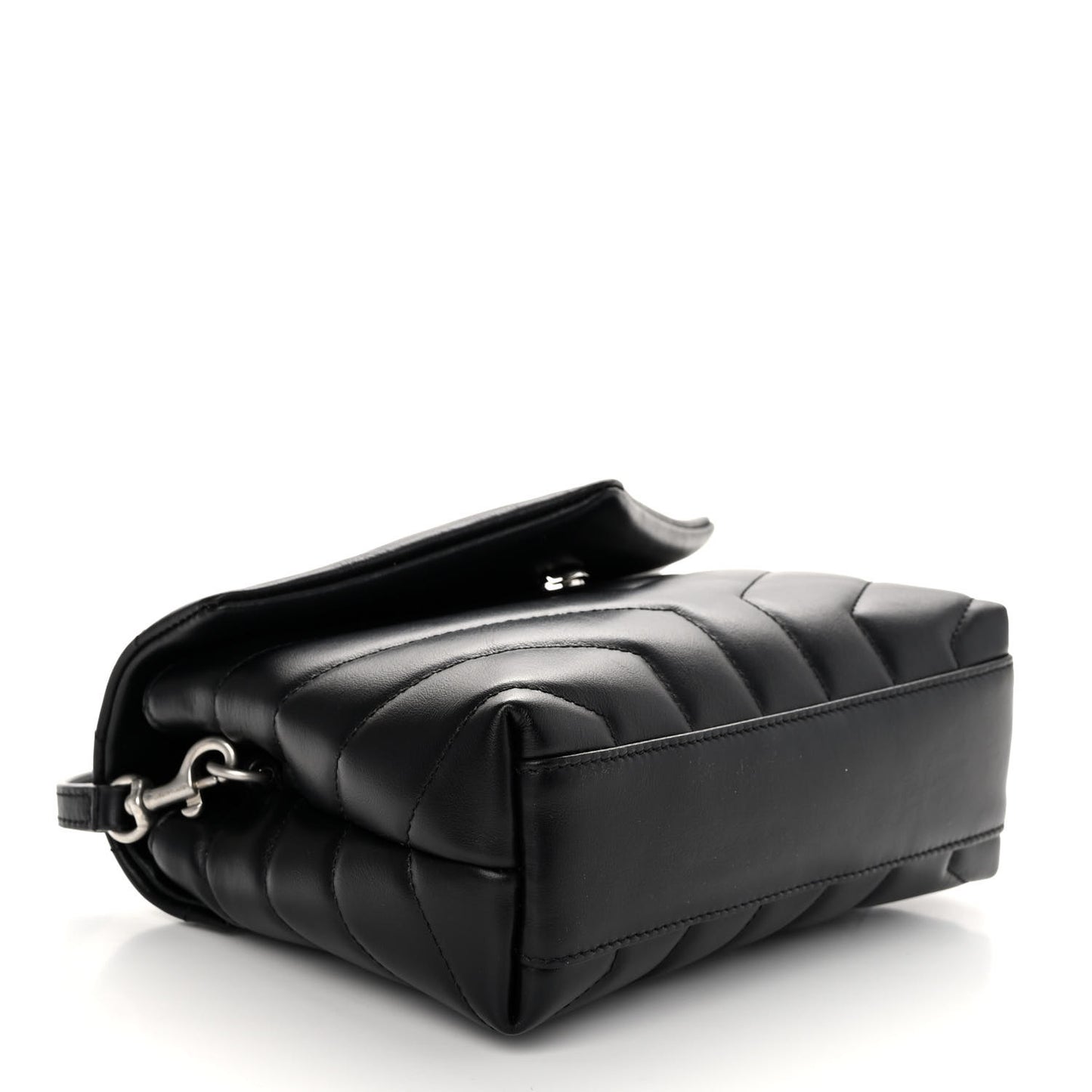 Calfskin Y Quilted Monogram Toy Loulou Crossbody Bag Black