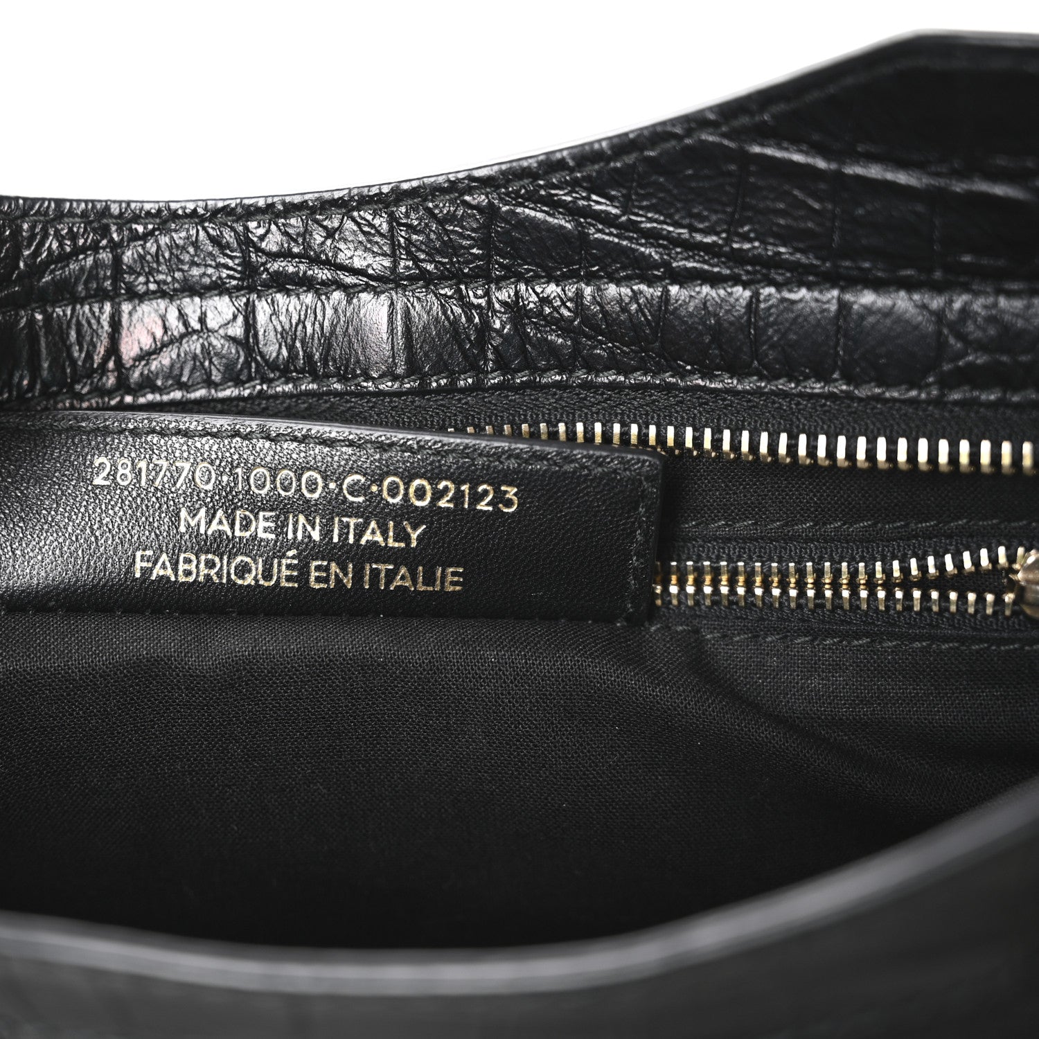 Balenciaga Calfskin Crocodile Embossed Giant 12 Gold Hardware City Black 8 of 11