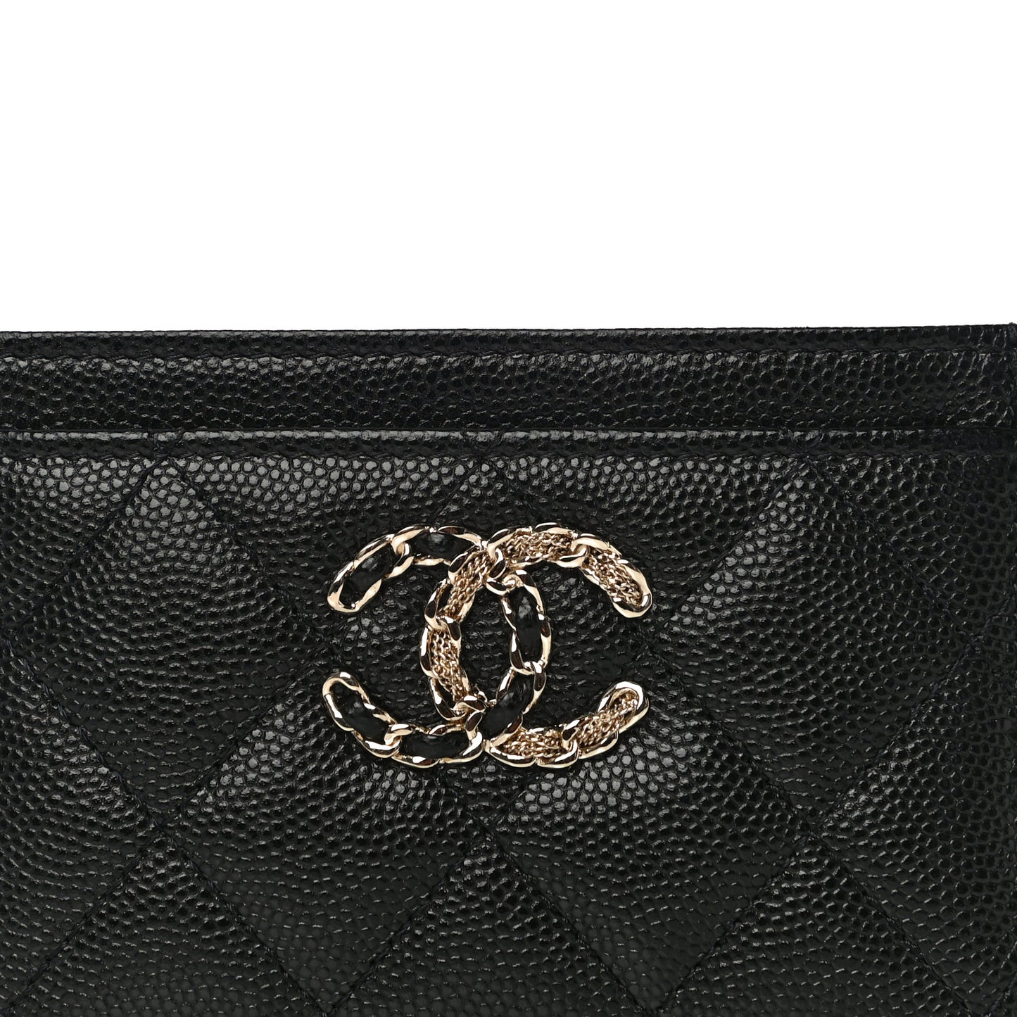 Caviar Quilted French New Wave Card Holder Black