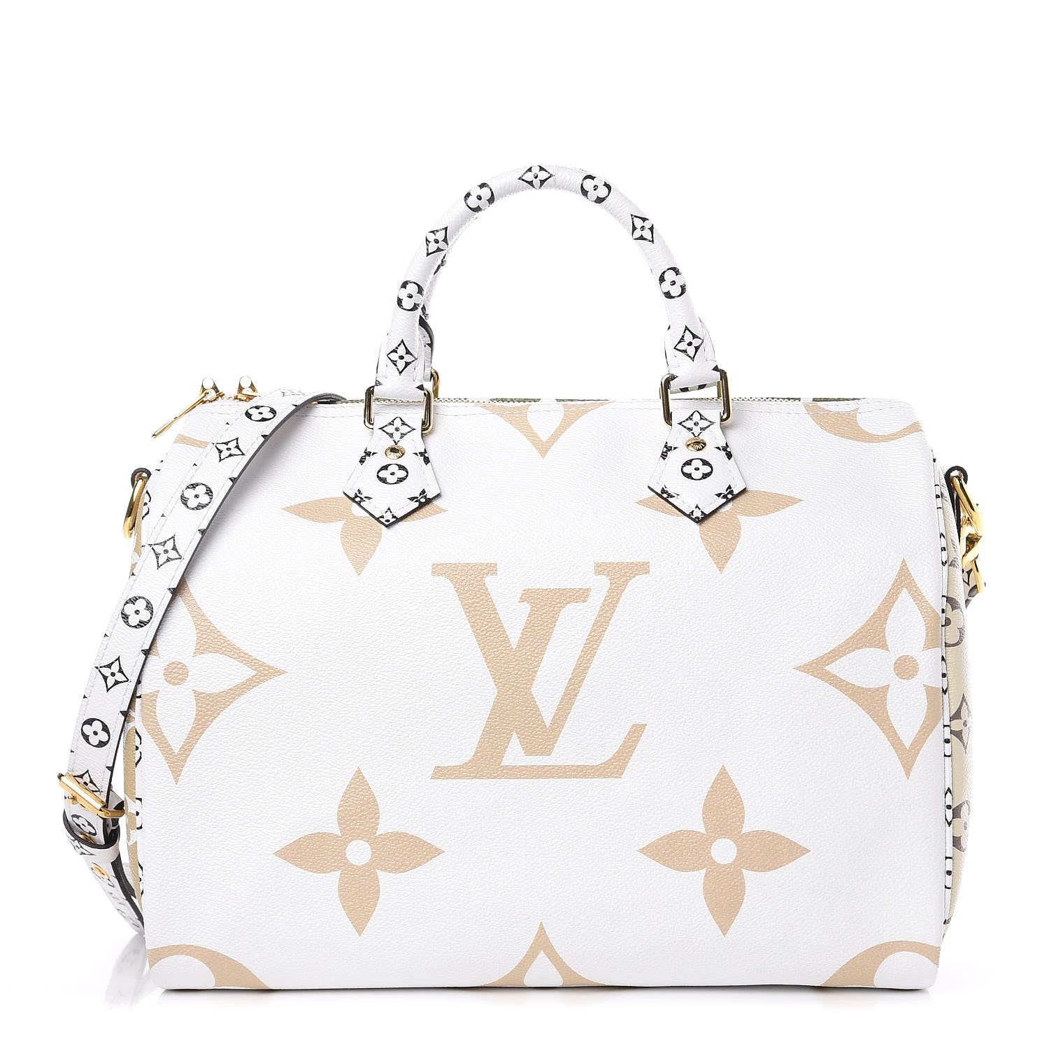 Louis Vuitton Monogram Giant Speedy Bandouliere 30 Kaki Beige 1 of 9