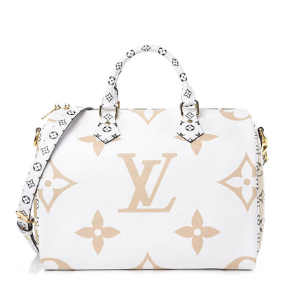 Louis Vuitton Monogram Giant Speedy Bandouliere 30 Kaki Beige 1 of 9