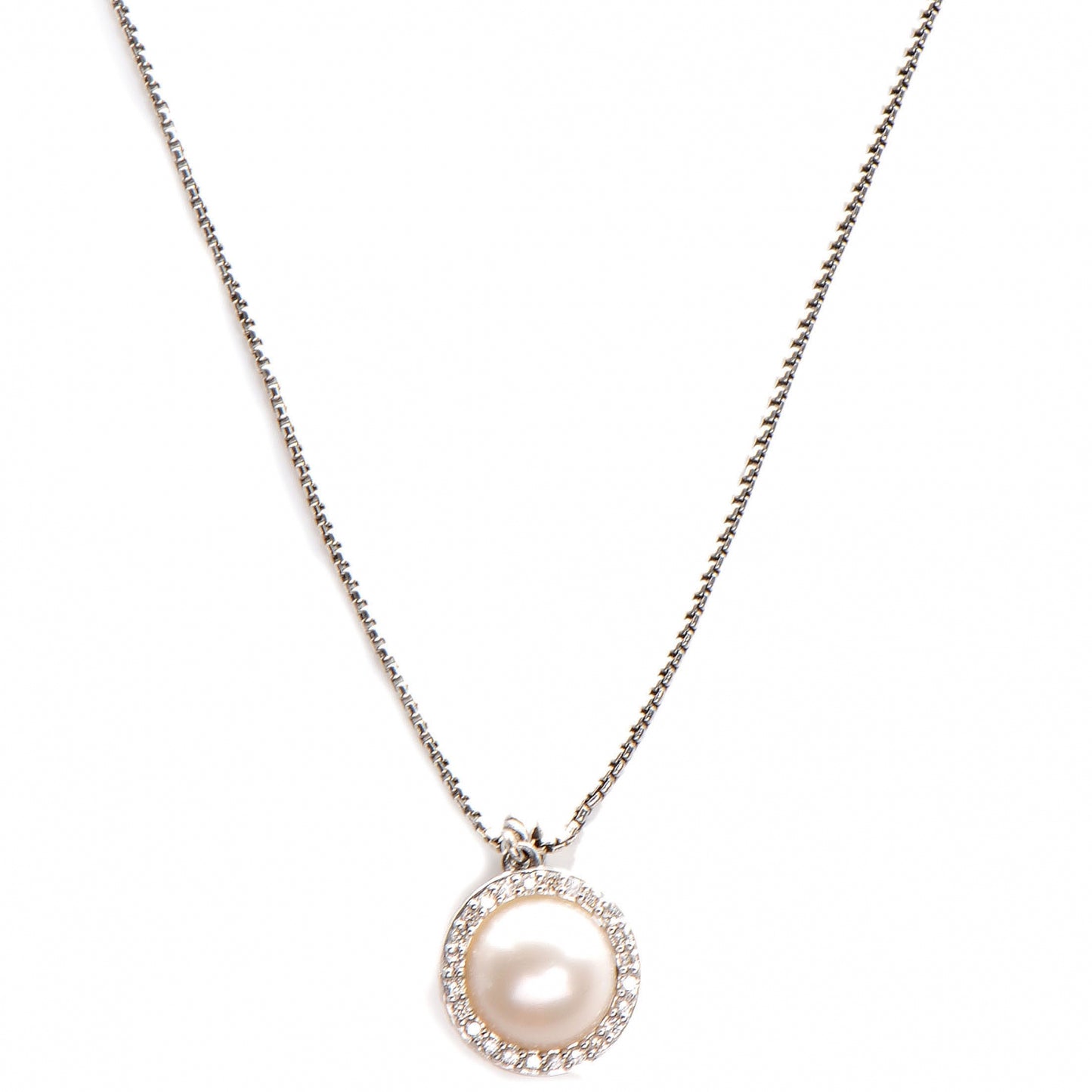 Sterling Silver Diamond Cable Necklace