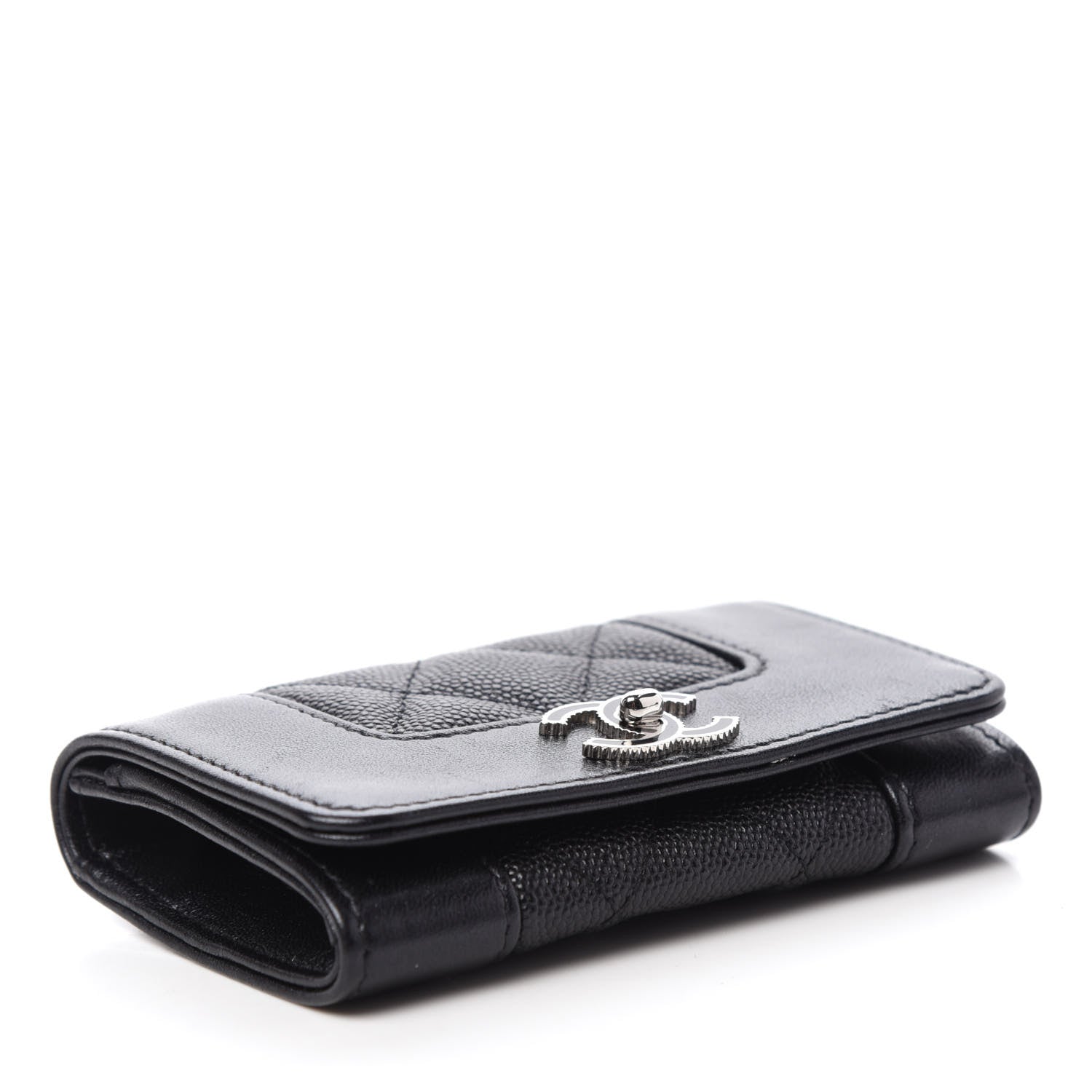 Chanel Caviar Quilted Vintage Mademoiselle Flap Card Holder Black 4 of 9