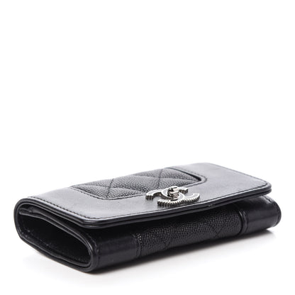 Chanel Caviar Quilted Vintage Mademoiselle Flap Card Holder Black 4 of 9
