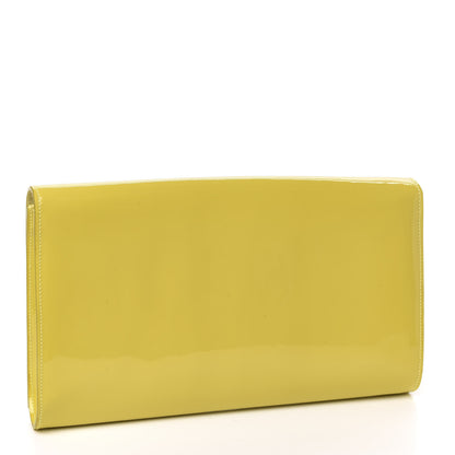 Saint Laurent Patent Calfskin Monogram Large Belle De Jour Clutch Yellow 3 of 6