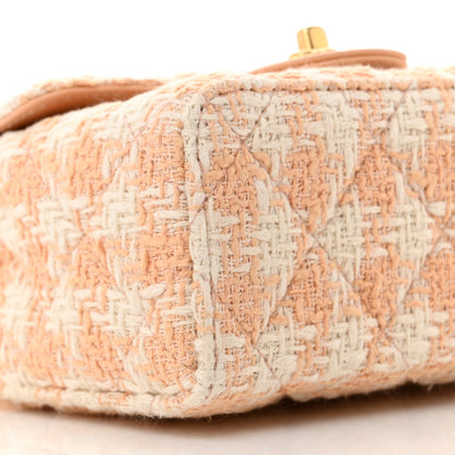 Chanel Tweed Handle Crush Top Handle Flap Bag Orange Ecru 9 of 13