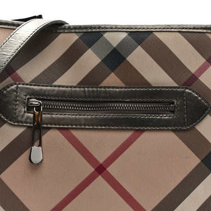 Burberry Patent Nova Check Dryden Crossbody Bag Pewter 7 of 8