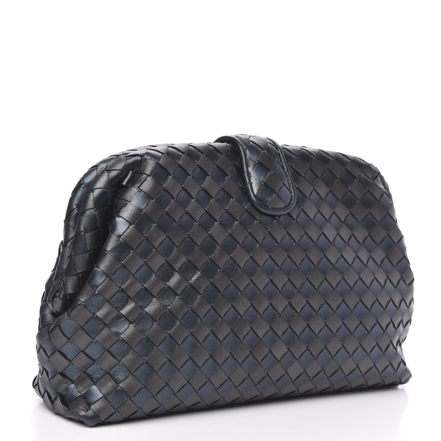 Metallic Nappa Intrecciato The Lauren 1980 Clutch Quetsche Antique Silver