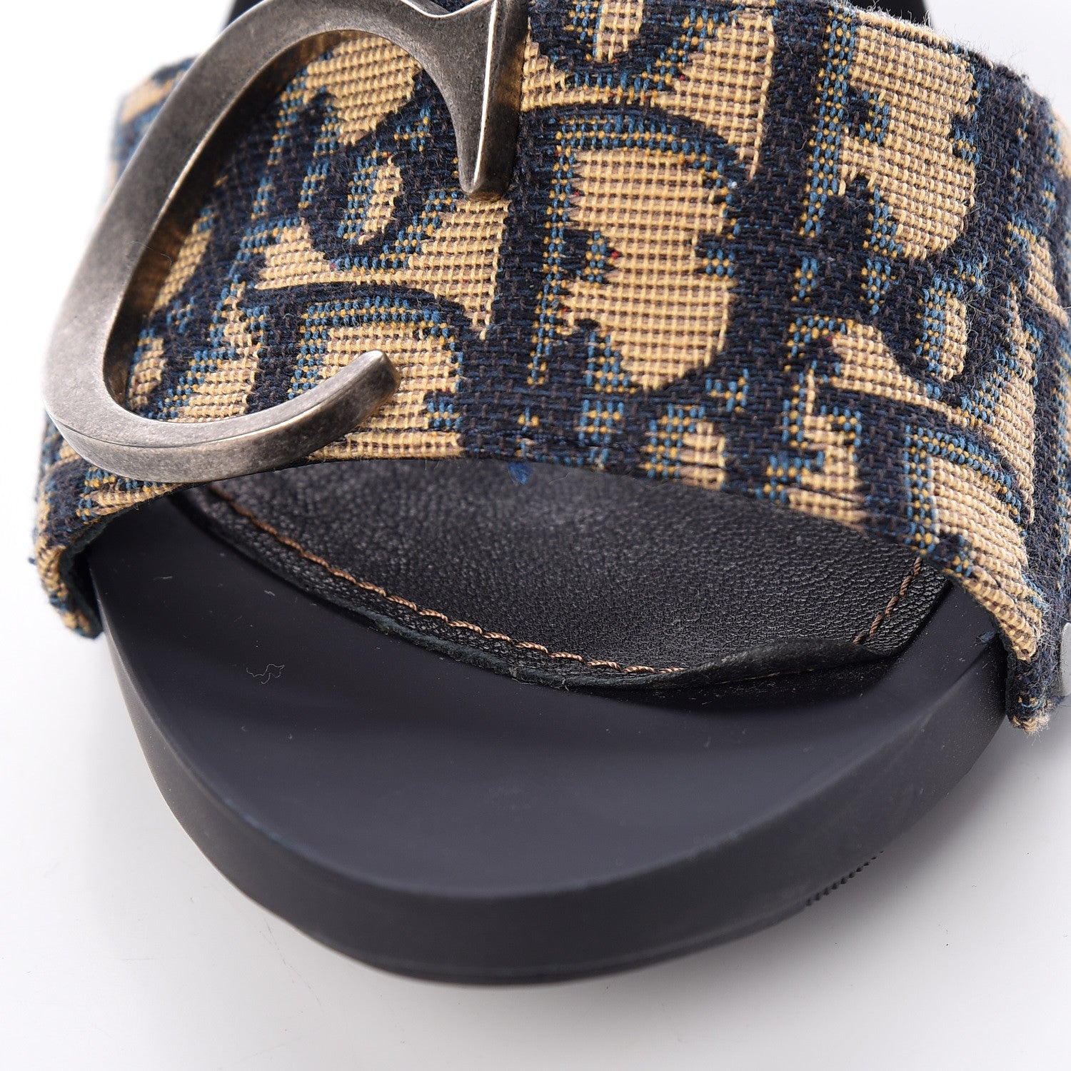 Christian Dior Canvas Monogram Sandals 38.5 Blue Marine 8 of 11