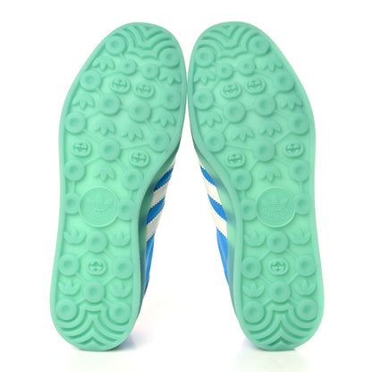 Gucci X ADIDAS Silk Duchesse Demetra Rubber Womens Gazelle Sneakers 9 Jade Capri Avio Off White 5 of 8
