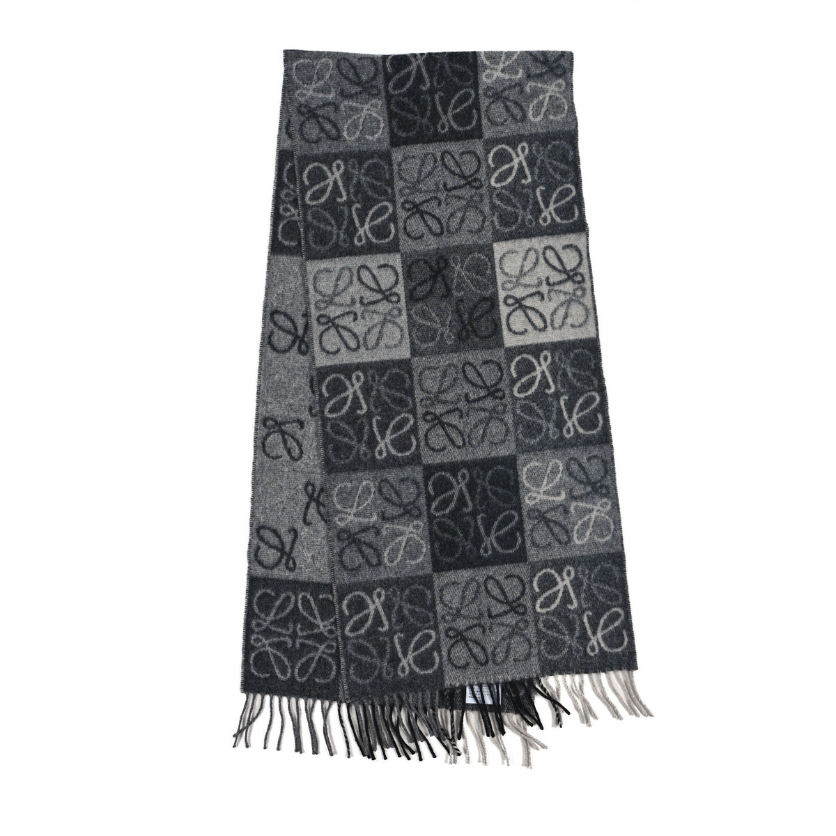 Wool Monogram Classic Scarf Black