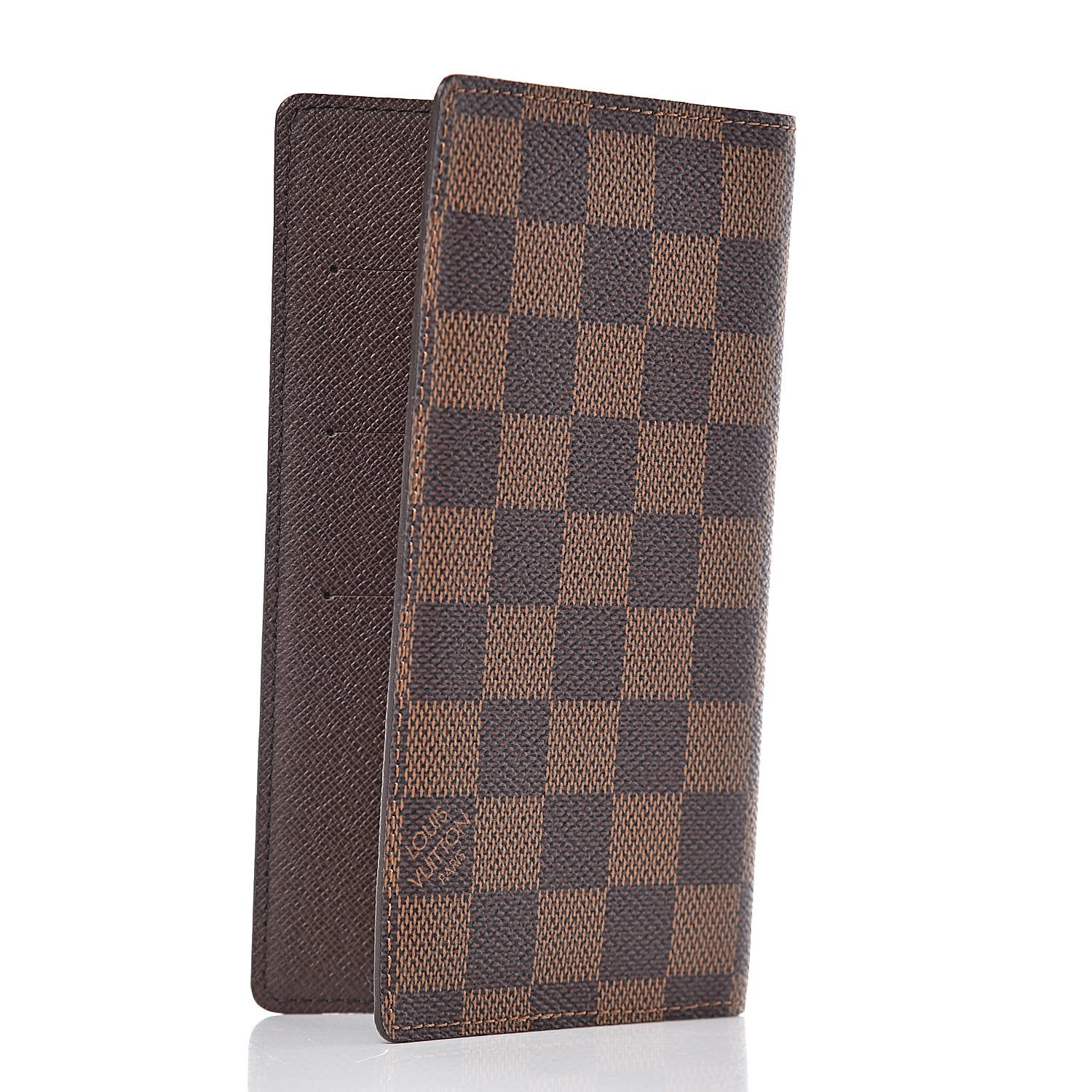 Louis Vuitton Damier Ebene Checkbook Cover Wallet 3 of 8