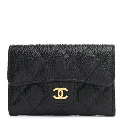 Chanel Caviar Quilted Flap Card Holder Wallet Black 1 of 8