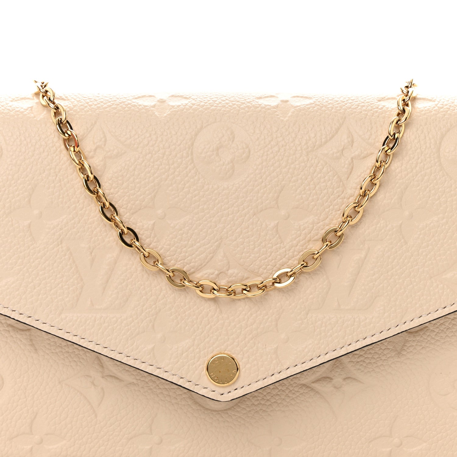 Louis Vuitton Empreinte Pochette Felicie Chain Wallet Cream 8 of 10