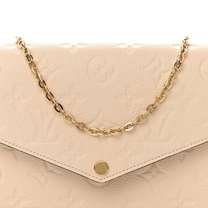 Louis Vuitton Empreinte Pochette Felicie Chain Wallet Cream 8 of 10