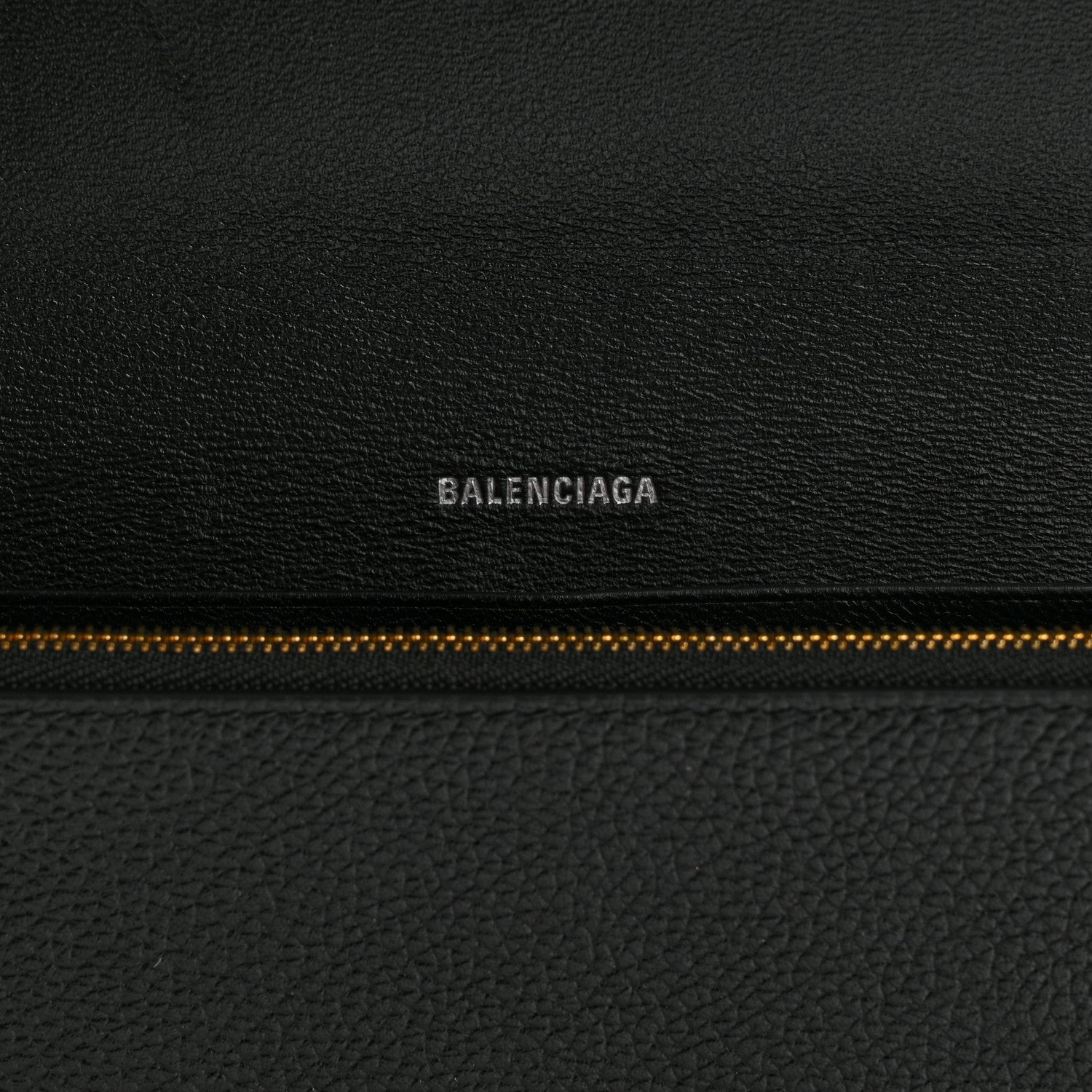 Balenciaga Grained Calfskin Logo Cash Thin Money Wallet Black White 7 of 10
