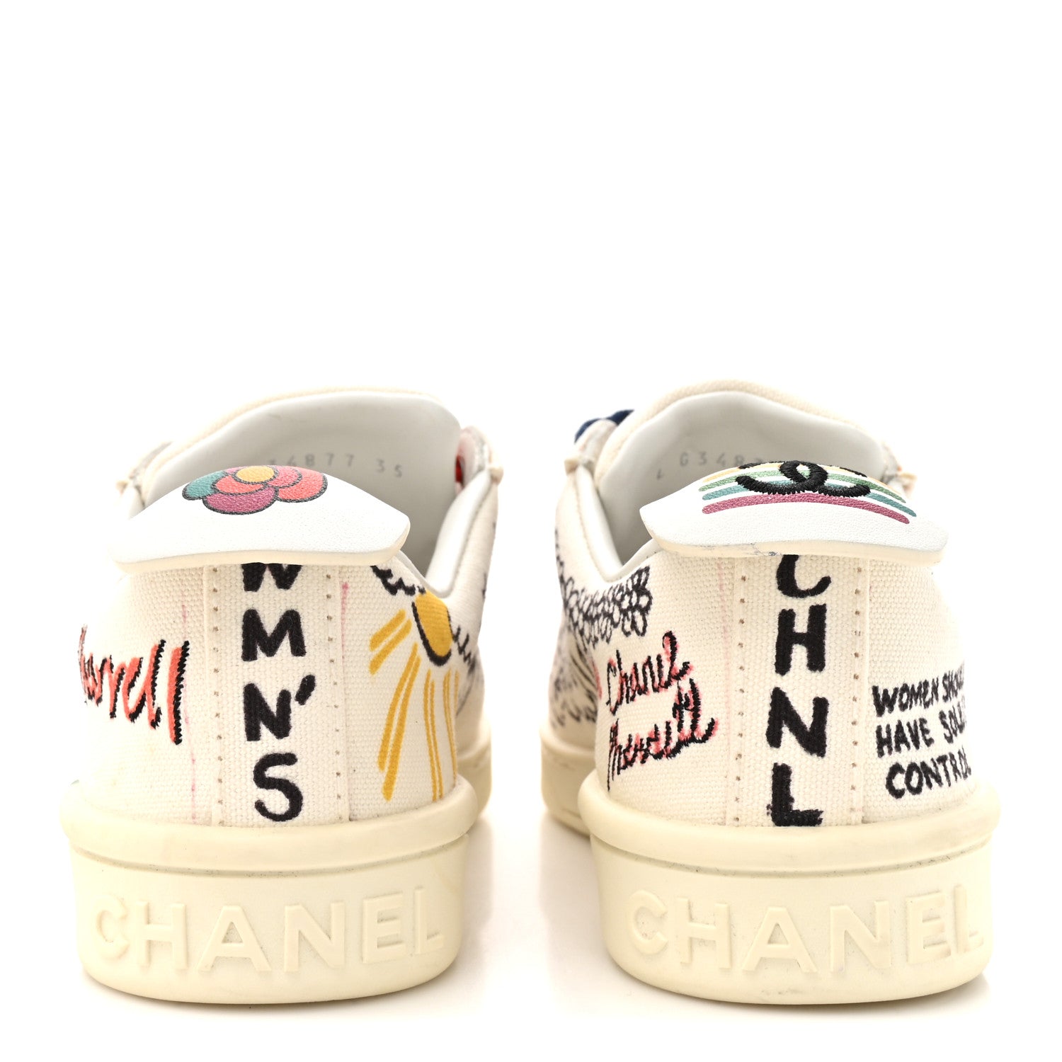 Chanel x Pharrell Williams Canvas Womens Sneakers 35 White Multicolor 5 of 10